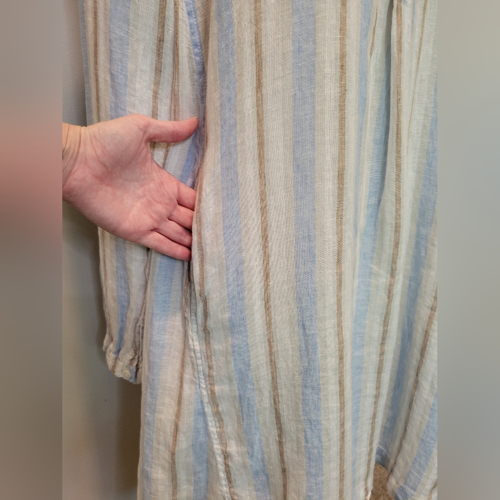 CP Shades Jasmin Cotton Striped Tunic Shirt Dress SZ L - Picture 3 of 10